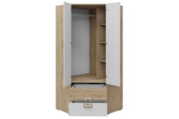 Klacksberg garderobe 87x87x190 cm - Beige / Hvid - Opbevaring - Tøjopbevaring - Garderobeskabe - Hjørnegarderobe
