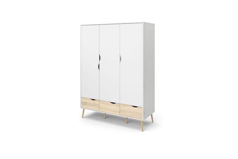 Hostafranc Garderobe 147x200 cm - Hvid/Grå - Opbevaring - Tøjopbevaring - Garderobeskabe