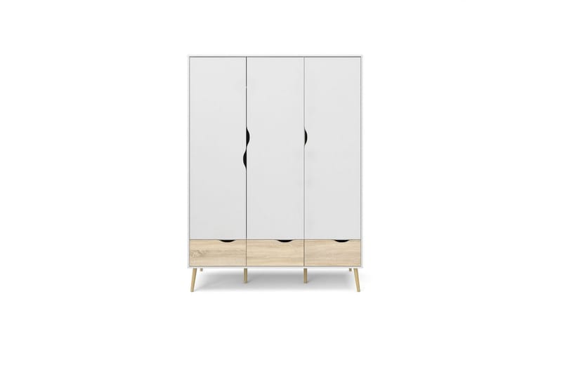 Hostafranc Garderobe 147x200 cm - Hvid/Grå - Opbevaring - Tøjopbevaring - Garderobeskabe