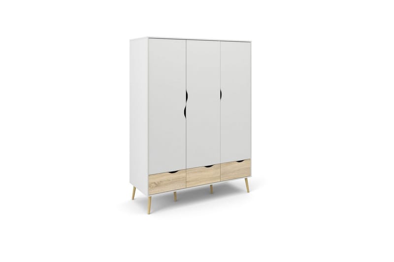 Hostafranc Garderobe 147x200 cm - Hvid/Grå - Opbevaring - Tøjopbevaring - Garderobeskabe