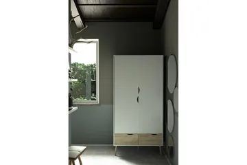 Hostafranc Garderobeskab 98,7x200,1 cm - Hvid - Opbevaring - Tøjopbevaring - Garderobeskabe - Garderobeskab & klædeskab