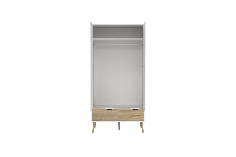 Hostafranc Garderobeskab 98,7x200,1 cm - Hvid - Opbevaring - Tøjopbevaring - Garderobeskabe - Garderobeskab & klædeskab