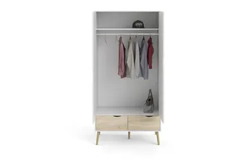 Hostafranc Garderobeskab 98,7x200,1 cm - Hvid - Opbevaring - Tøjopbevaring - Garderobeskabe - Garderobeskab & klædeskab
