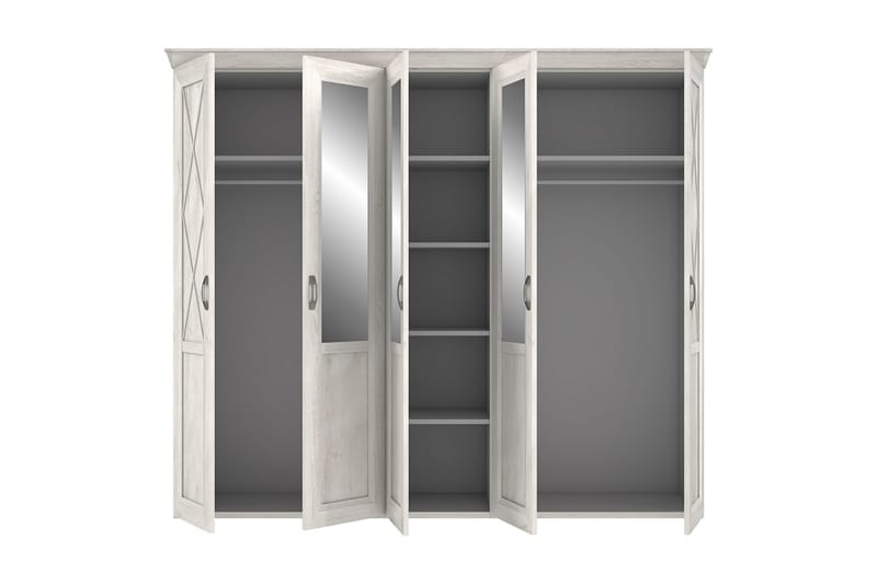 Hurlston Garderobe 255 cm - Hvid - Garderobeskabe - Garderobeskab & klædeskab