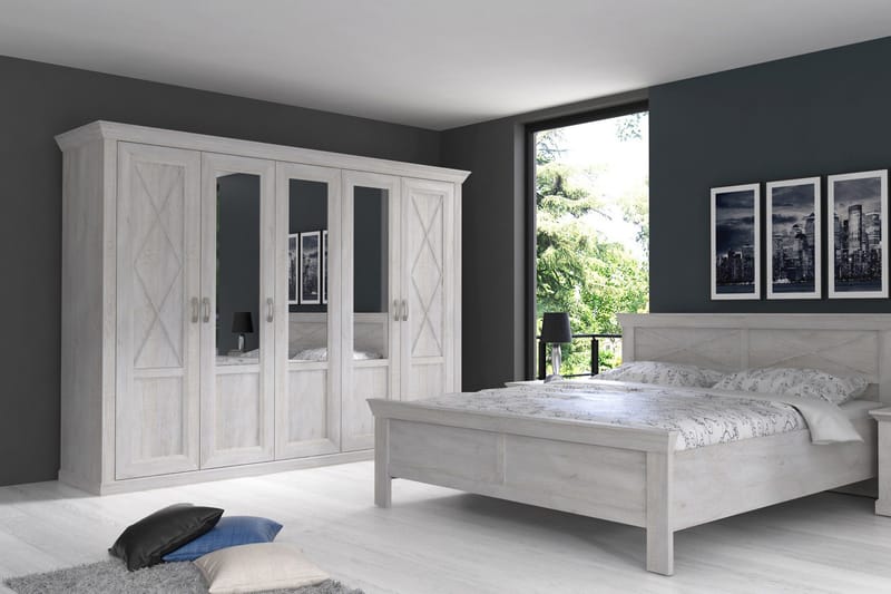 Hurlston Garderobe 255 cm - Hvid - Opbevaring - Tøjopbevaring - Garderobeskabe