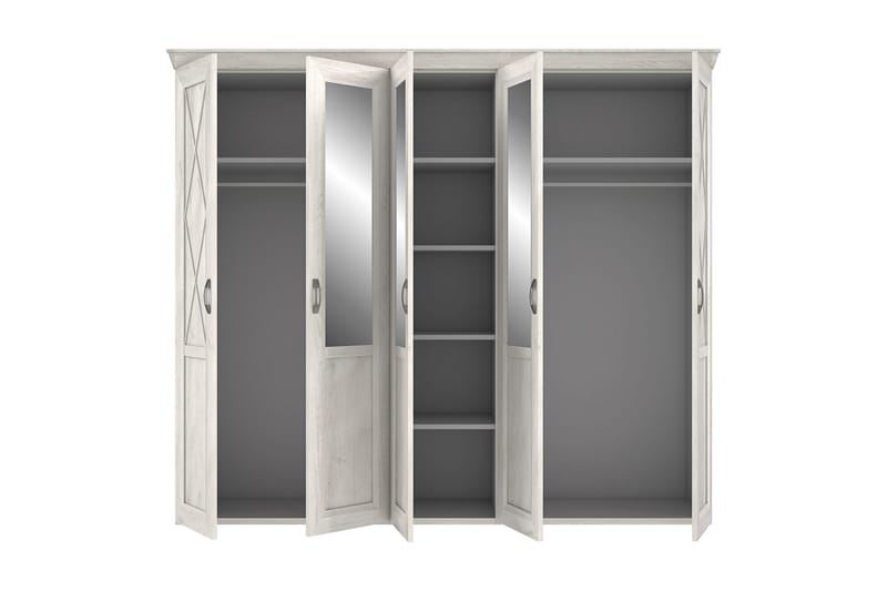 Hurlston Garderobe 255 cm - Hvid - Opbevaring - Tøjopbevaring - Garderobeskabe