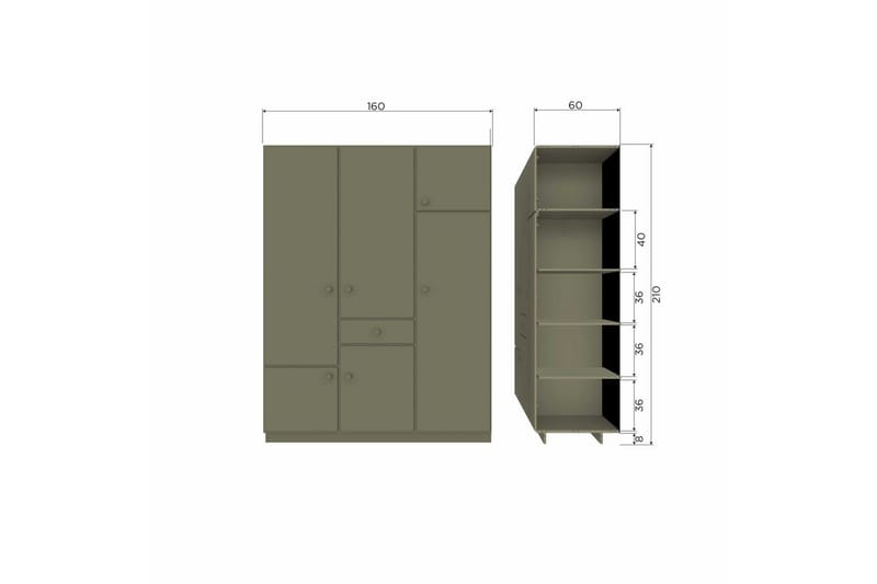 Hyldesæt til garderobe Alfie - Opbevaring - Tøjopbevaring - Garderobeskabe - Garderobeindretning