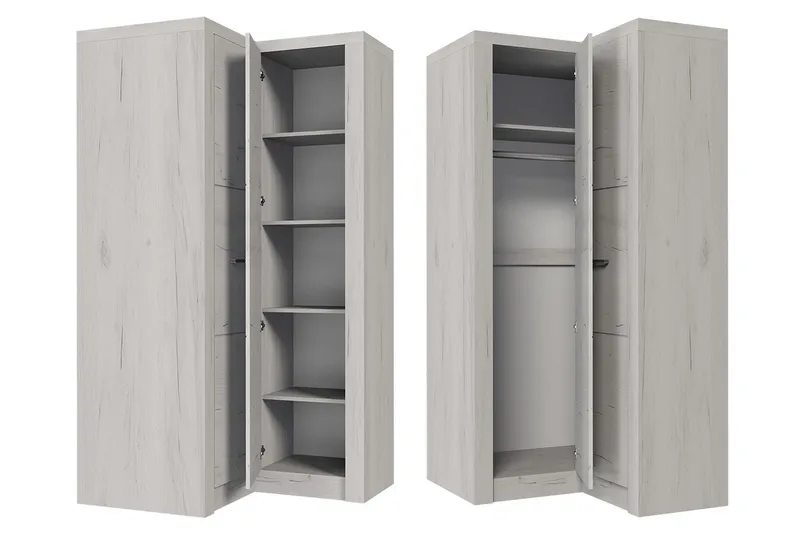 Indianapolis garderobe 106x58x192 cm - Opbevaring - Tøjopbevaring - Garderobeskabe - Hjørnegarderobe