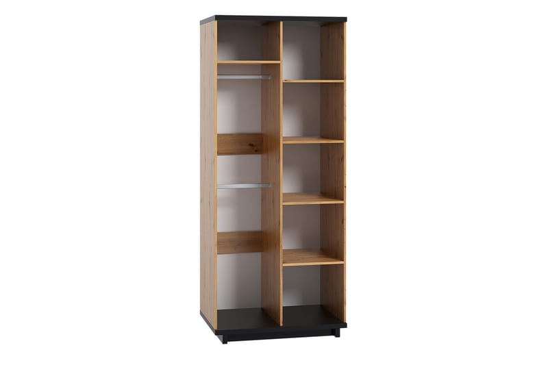 Ines Garderobe 60x90 cm - Eg/Sort - Opbevaring - Tøjopbevaring - Garderobeskabe