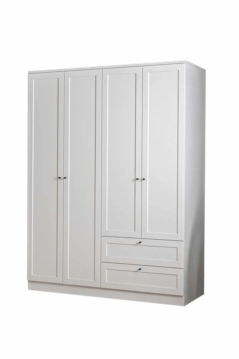 Interlaken garderobe 137x182 cm - Hvid - Opbevaring - Tøjopbevaring - Garderobeskabe - Garderobeskab & klædeskab