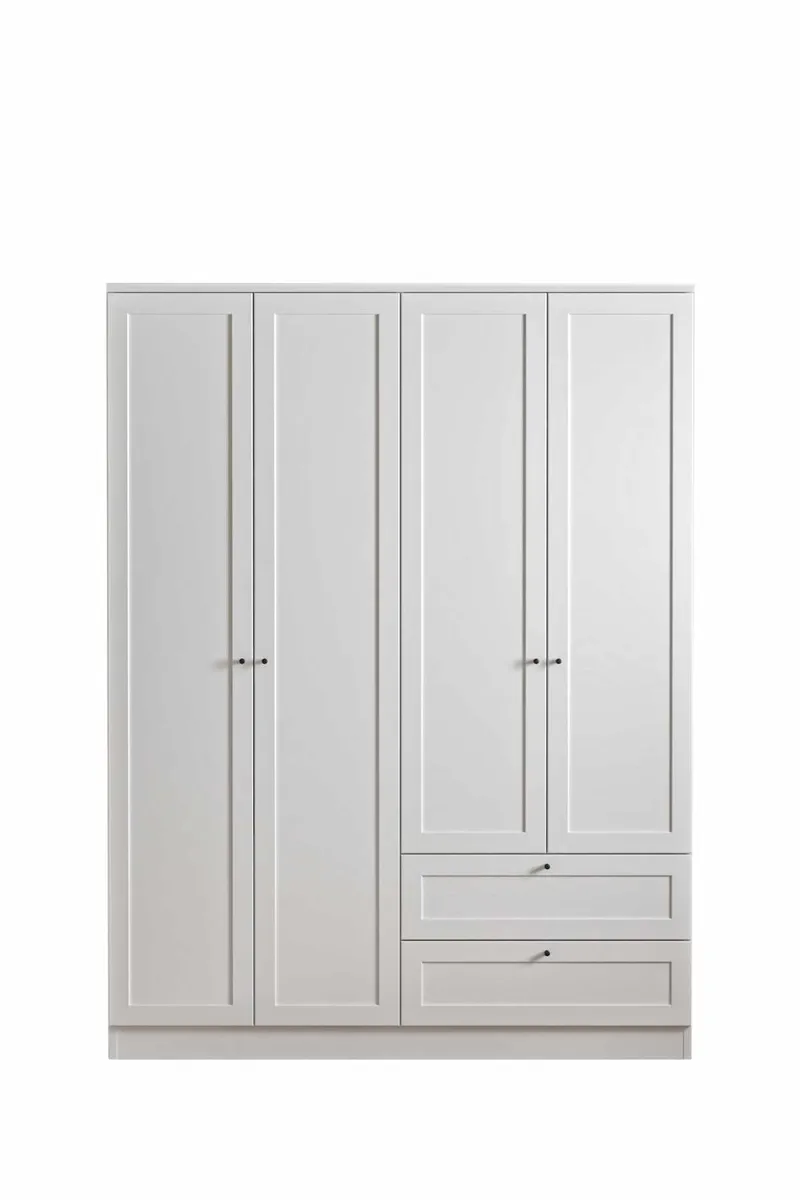 Interlaken garderobe 137x182 cm, Hvid