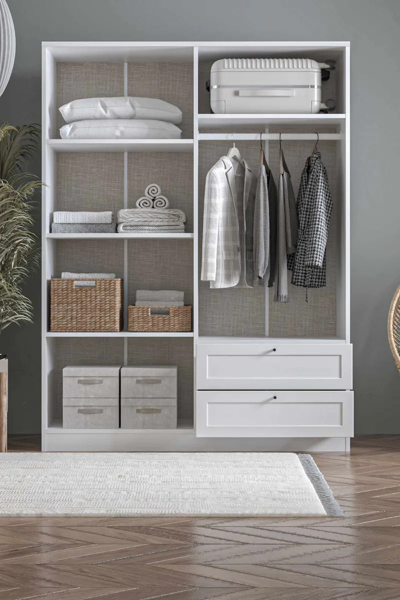 Interlaken garderobe 137x182 cm - Hvid - Opbevaring - Tøjopbevaring - Garderobeskabe - Garderobeskab & klædeskab