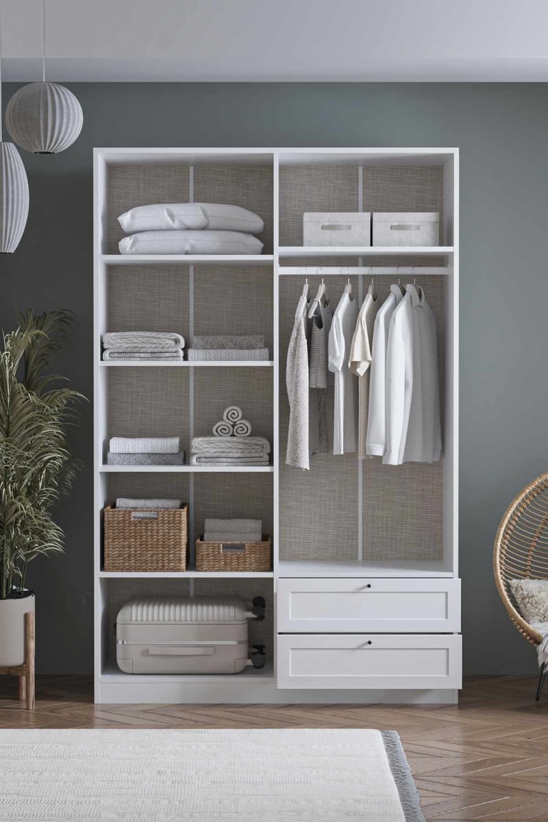 Interlaken garderobe 137x210 cm - Hvid - Opbevaring - Tøjopbevaring - Garderobeskabe - Garderobeskab & klædeskab