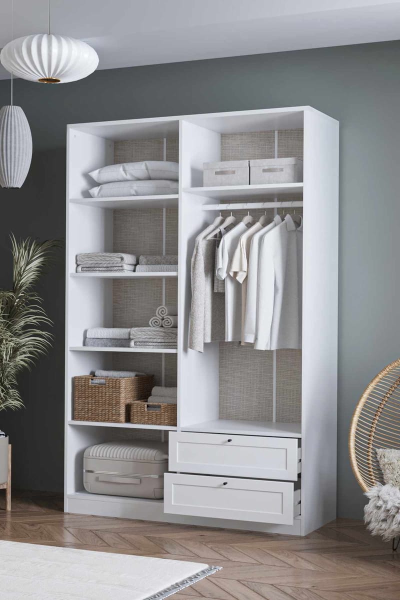 Interlaken garderobe 137x210 cm - Hvid - Opbevaring - Tøjopbevaring - Garderobeskabe - Garderobeskab & klædeskab