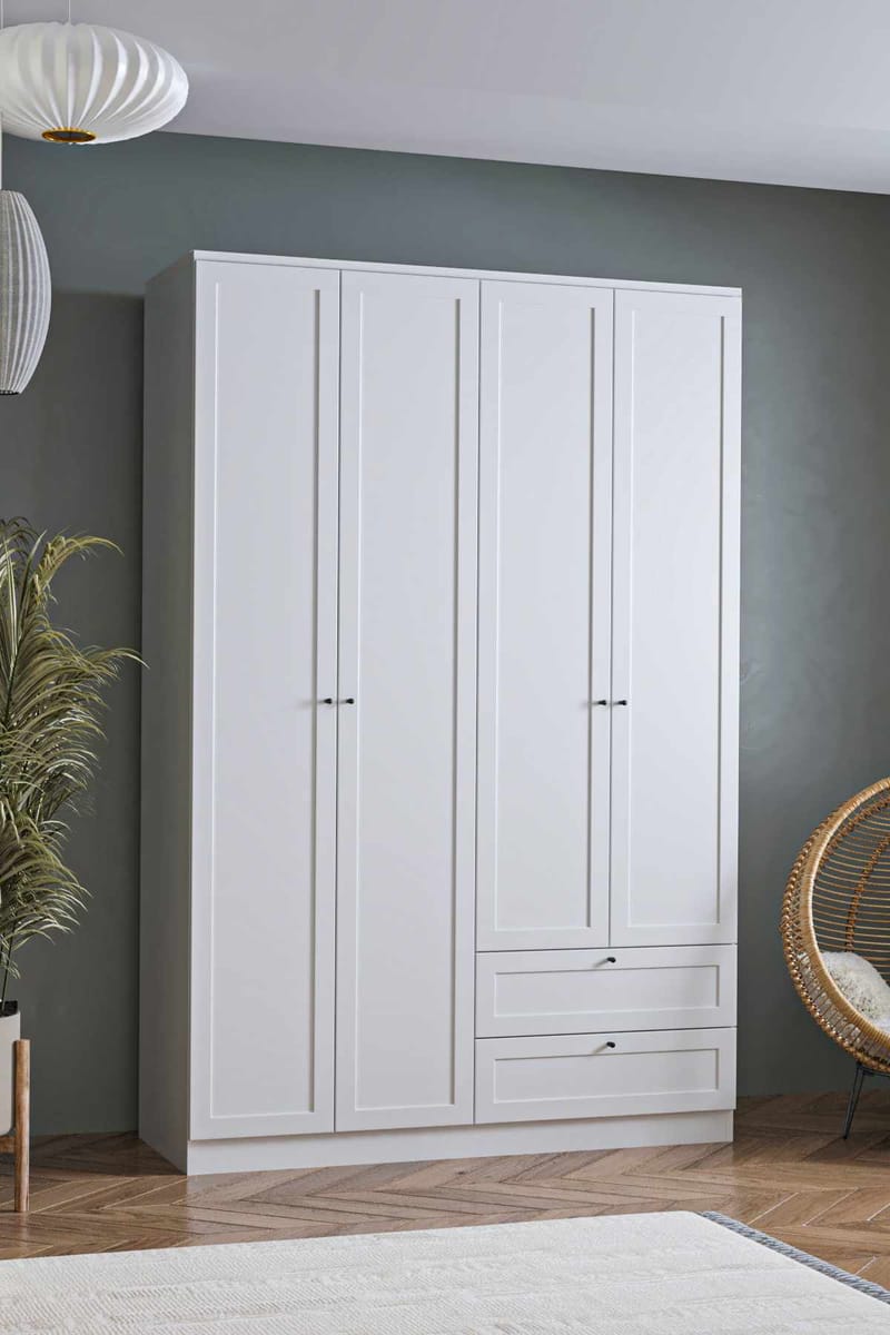Interlaken garderobe 137x210 cm - Hvid - Opbevaring - Tøjopbevaring - Garderobeskabe - Garderobeskab & klædeskab