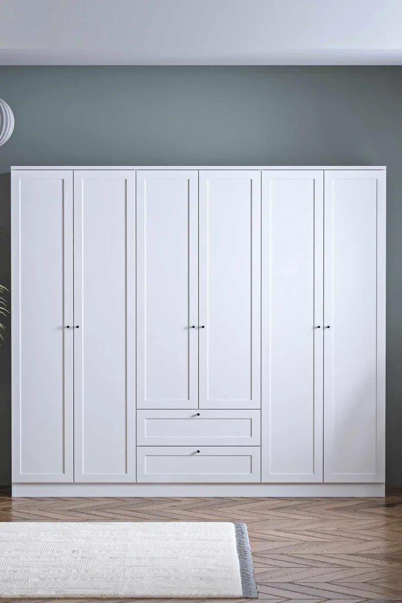Interlaken garderobe 205x182 cm - Hvid - Opbevaring - Tøjopbevaring - Garderobeskabe - Garderobeskab & klædeskab