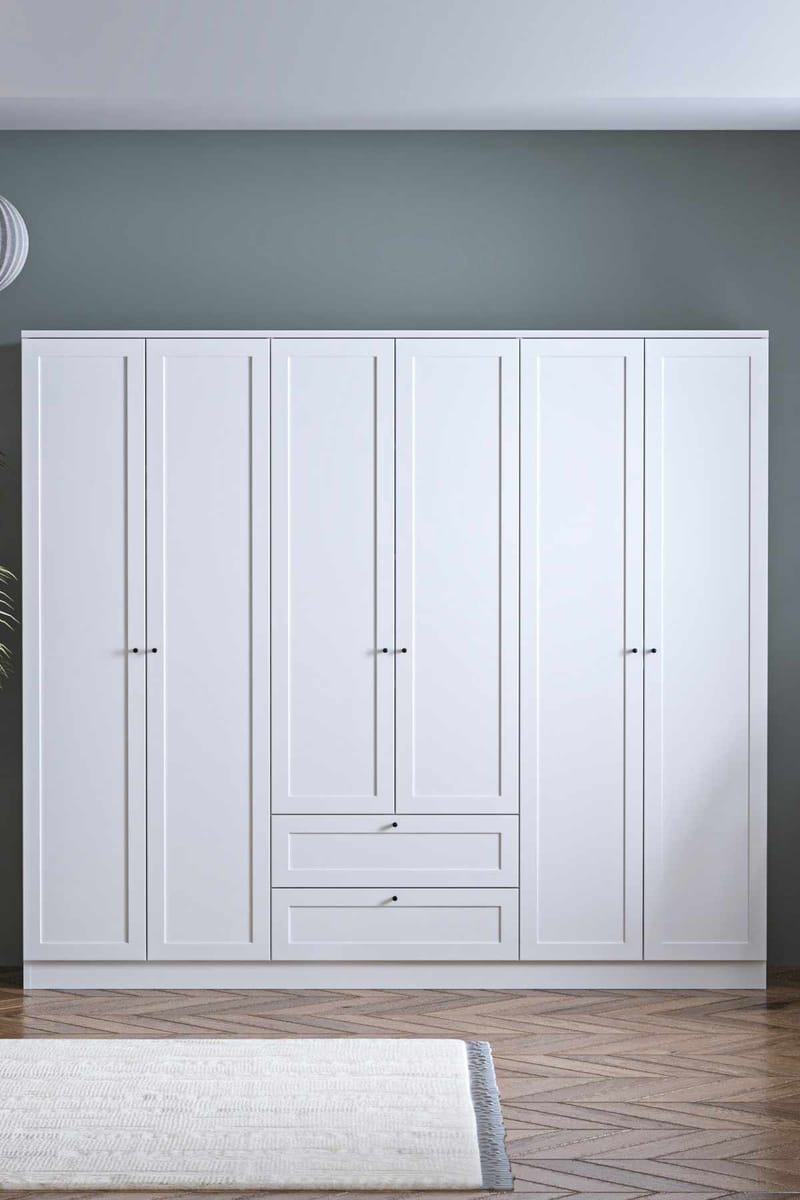 Interlaken garderobe 205x182 cm - Hvid - Opbevaring - Tøjopbevaring - Garderobeskabe - Garderobeskab & klædeskab