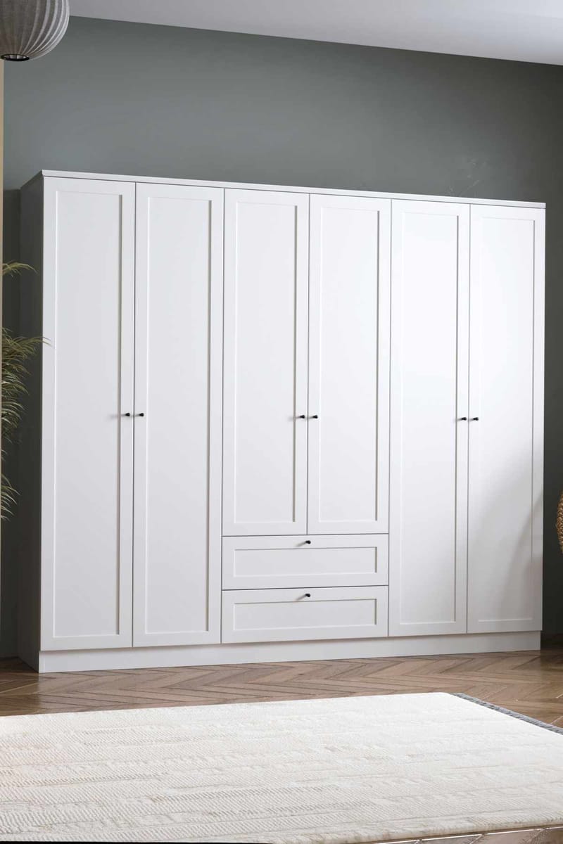 Interlaken garderobe 205x182 cm - Hvid - Opbevaring - Tøjopbevaring - Garderobeskabe - Garderobeskab & klædeskab
