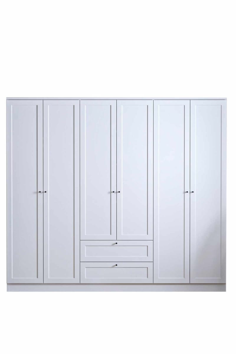 Interlaken garderobe 205x182 cm, Hvid