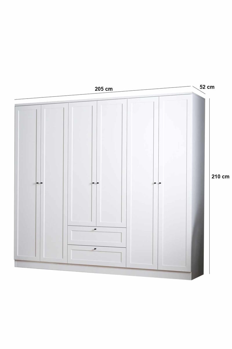 Interlaken garderobe 205x210 cm - Hvid - Opbevaring - Tøjopbevaring - Garderobeskabe - Garderobeskab & klædeskab