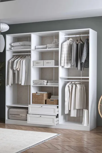 Interlaken garderobe 205x210 cm - Hvid - Opbevaring - Tøjopbevaring - Garderobeskabe - Garderobeskab & klædeskab