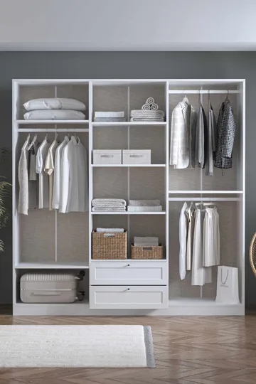 Interlaken garderobe 205x210 cm - Hvid - Opbevaring - Tøjopbevaring - Garderobeskabe - Garderobeskab & klædeskab