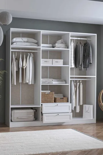 Interlaken garderobe 205x210 cm - Hvid - Opbevaring - Tøjopbevaring - Garderobeskabe - Garderobeskab & klædeskab