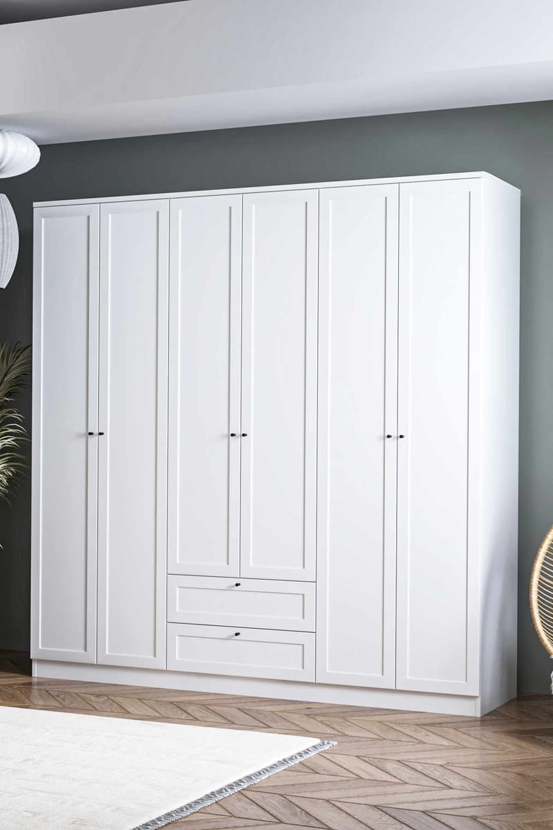Interlaken garderobe 205x210 cm - Hvid - Opbevaring - Tøjopbevaring - Garderobeskabe - Garderobeskab & klædeskab