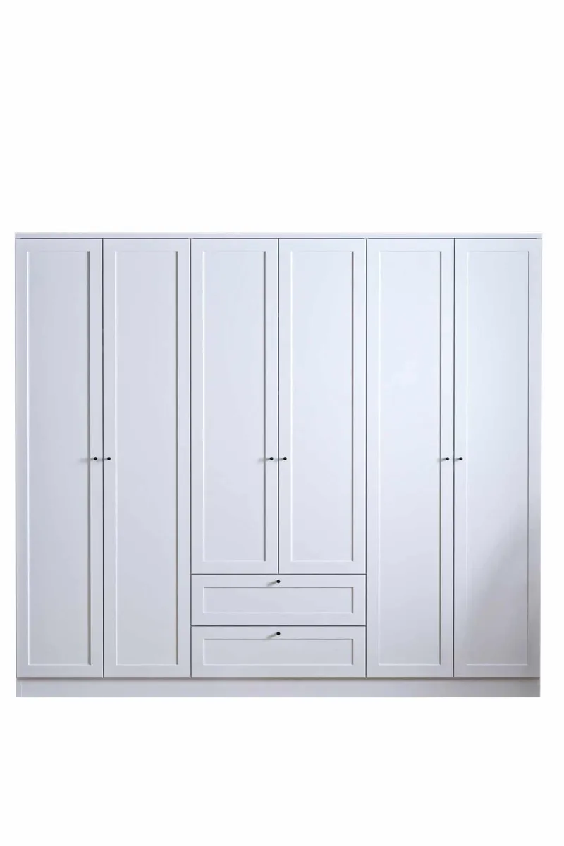 Interlaken garderobe 205x210 cm, Hvid