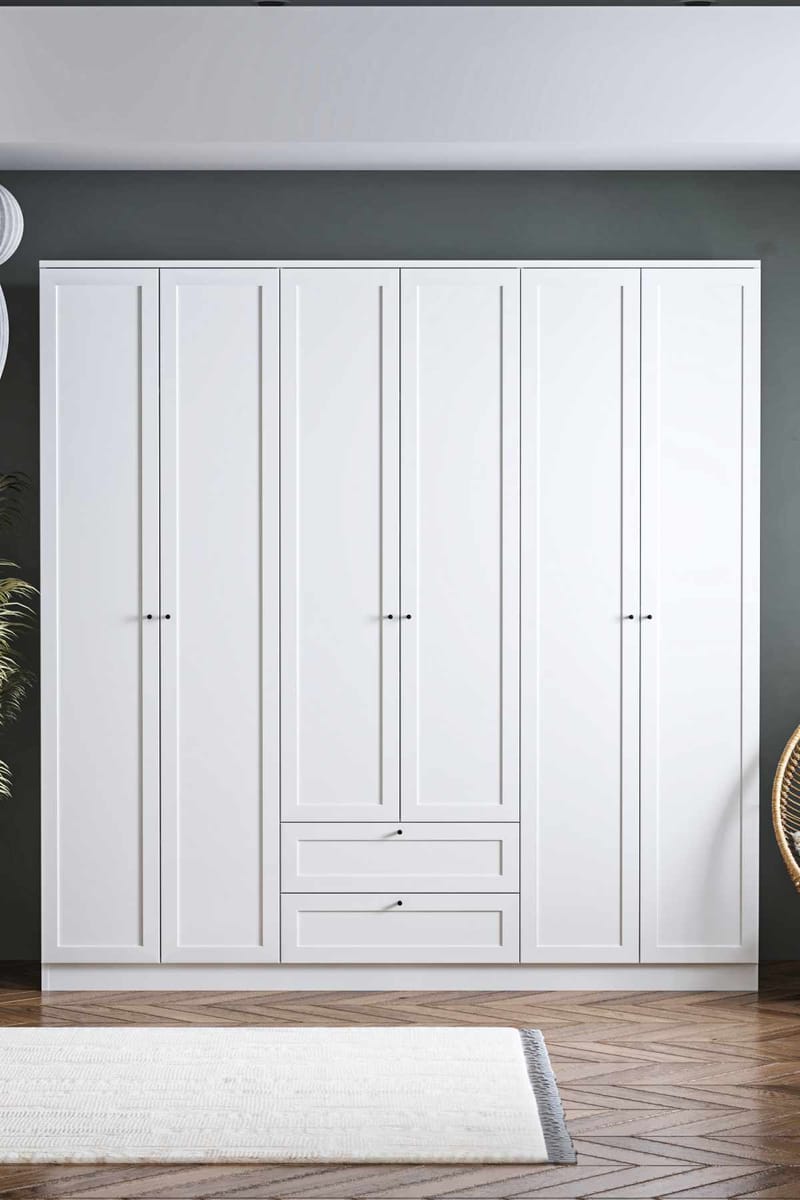 Interlaken garderobe 205x210 cm - Hvid - Opbevaring - Tøjopbevaring - Garderobeskabe - Garderobeskab & klædeskab