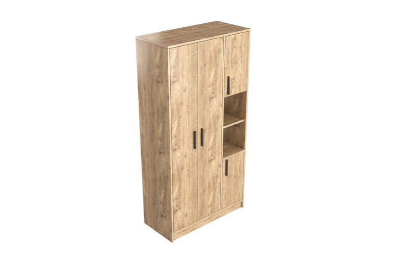 Iskral Garderobeskab 90x177 cm - Brun - Opbevaring - Tøjopbevaring - Garderobeskabe