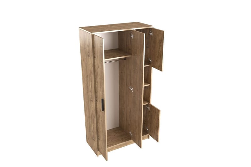 Iskral Garderobeskab 90x177 cm - Brun - Opbevaring - Tøjopbevaring - Garderobeskabe