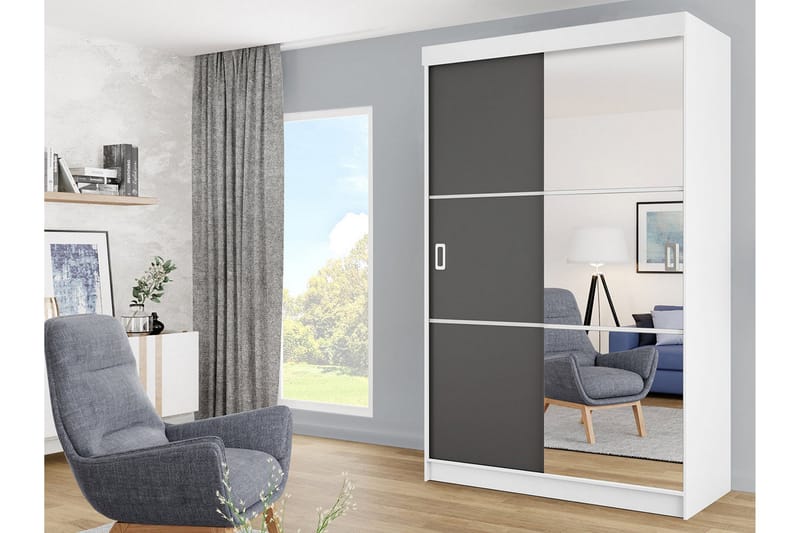 Isolaz Garderobe Med Spejl 138x205 cm - Opbevaring - Tøjopbevaring - Garderobeskabe