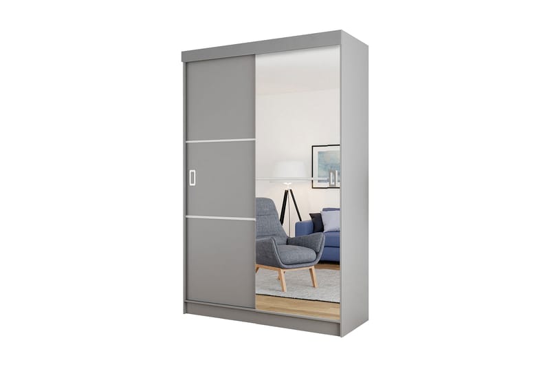 Isolaz Garderobe med Spejl LED-belysning RGB - Antracit - Opbevaring - Tøjopbevaring - Garderobeskabe