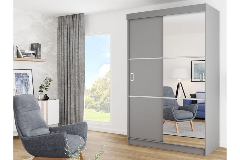 Isolaz Garderobe med Spejl LED-belysning RGB - Antracit - Opbevaring - Tøjopbevaring - Garderobeskabe