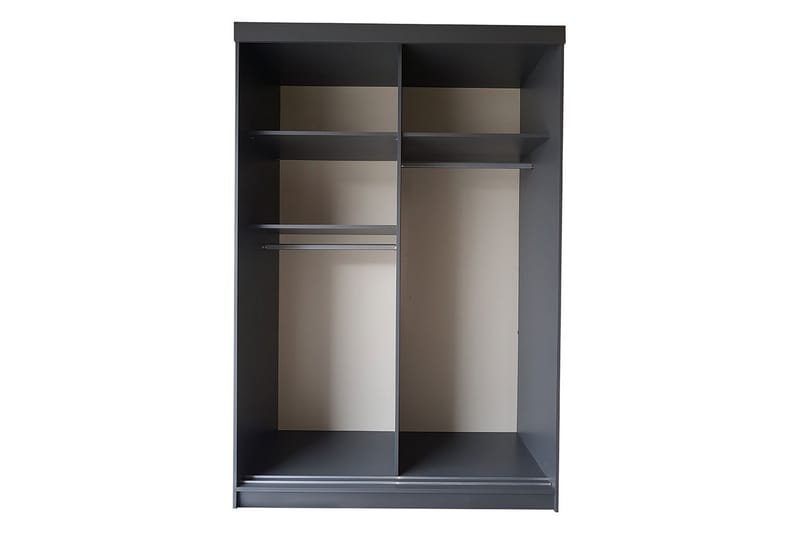 Isolaz Garderobe med Spejl LED-belysning RGB - Grå Dør/Hvid/Antracit - Opbevaring - Tøjopbevaring - Garderobeskabe