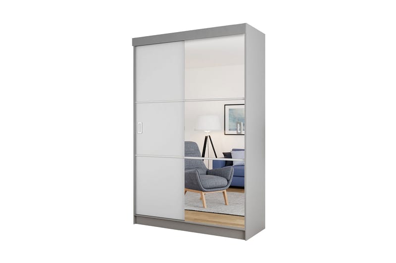 Isolaz Garderobe med Spejl LED-belysning RGB, Hvid/Antracit