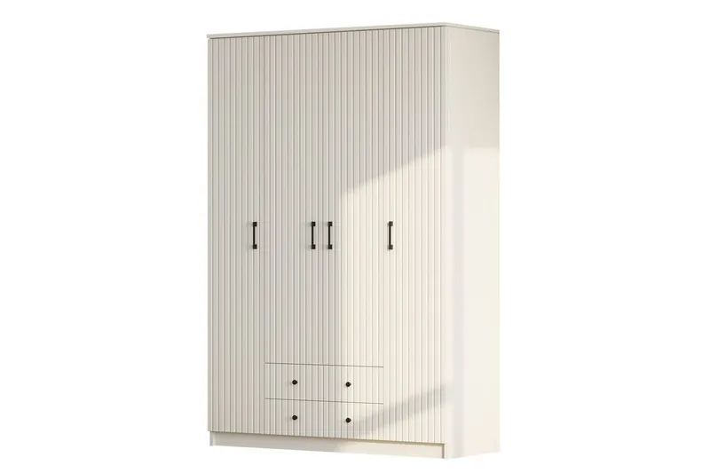 Ivon Garderobe 140x184 cm, Mat Hvid