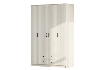 Ivon Garderobe 140x184 cm - Mat Hvid - Opbevaring - Tøjopbevaring - Garderobeskabe