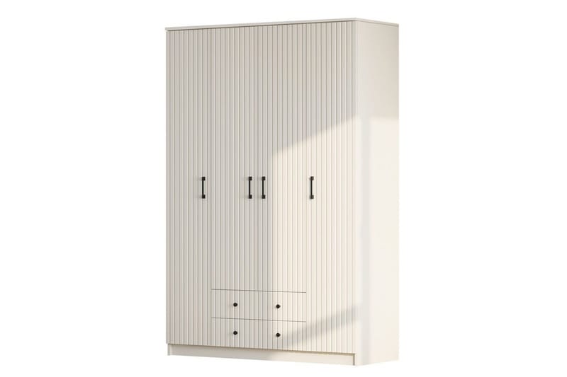 Ivon Garderobe 140x210 cm - Mat Hvid - Opbevaring - Tøjopbevaring - Garderobeskabe