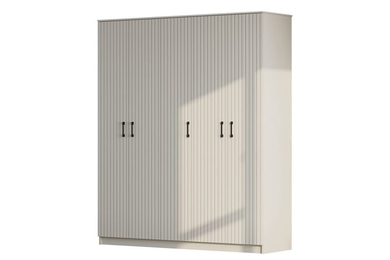 Ivon Garderobe 175x184 cm, Mat Hvid