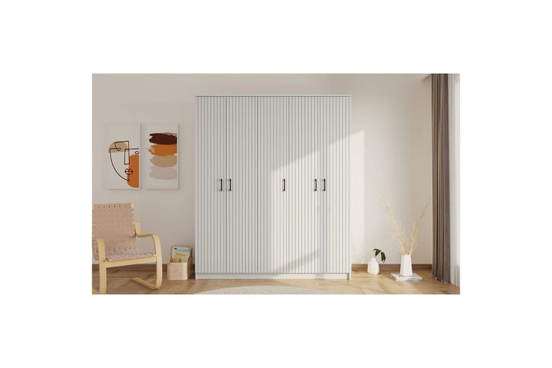 Ivon Garderobe 175x184 cm - Mat Hvid - Opbevaring - Tøjopbevaring - Garderobeskabe