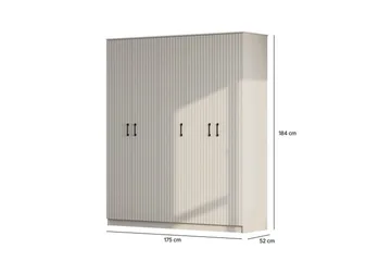 Ivon Garderobe 175x184 cm - Mat Hvid - Opbevaring - Tøjopbevaring - Garderobeskabe