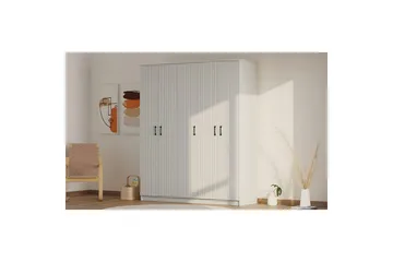 Ivon Garderobe 175x184 cm - Mat Hvid - Opbevaring - Tøjopbevaring - Garderobeskabe