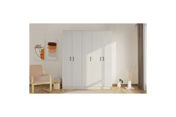 Ivon Garderobe 175x210 cm - Mat Hvid - Opbevaring - Tøjopbevaring - Garderobeskabe