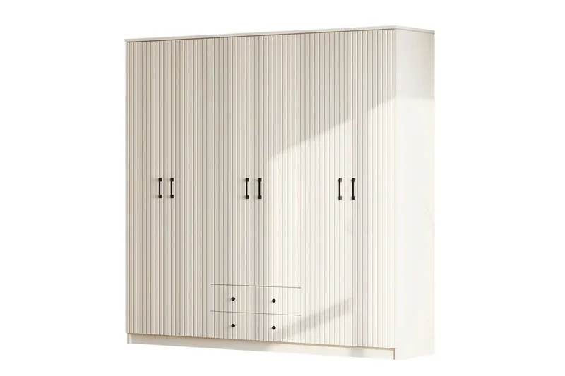 Ivon Garderobe 210x210 cm - Mat Hvid - Opbevaring - Tøjopbevaring - Garderobeskabe