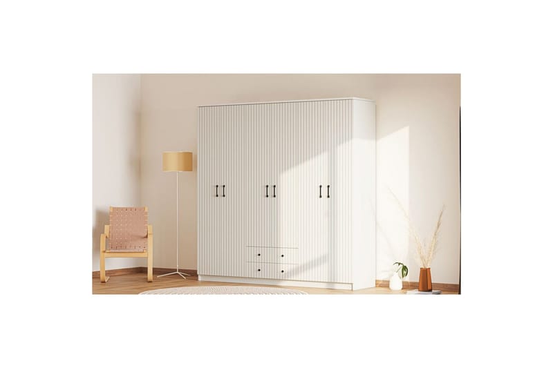 Ivon Garderobe 210x210 cm - Mat Hvid - Opbevaring - Tøjopbevaring - Garderobeskabe