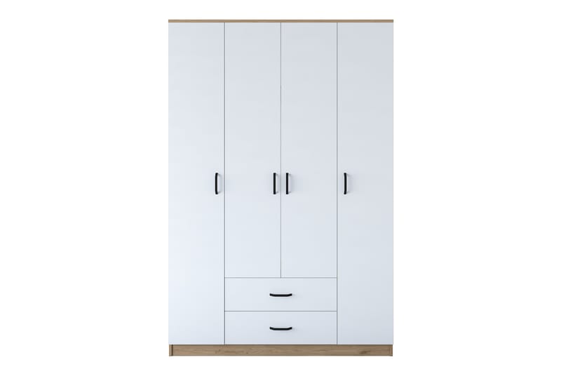 Jabir Garderobe 140x210 cm Brun/Hvid - Hanah Home - Opbevaring - Tøjopbevaring - Garderobeskabe