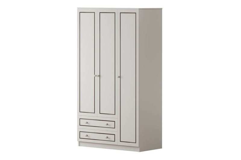 Javric Garderobesskåp 105x180 cm, Mat Hvid