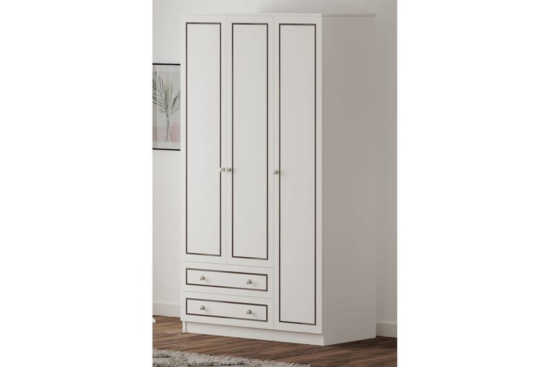 Javric Garderobesskåp 105x180 cm - Mat Hvid - Opbevaring - Tøjopbevaring - Garderobeskabe - Garderobeskab & klædeskab